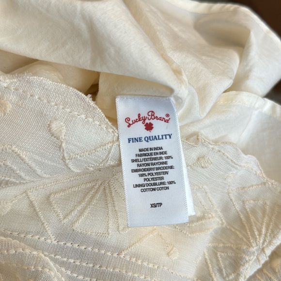 Lucky Brand boho cream embroidered lace slip dress, size XS - Picture 8 of 8
